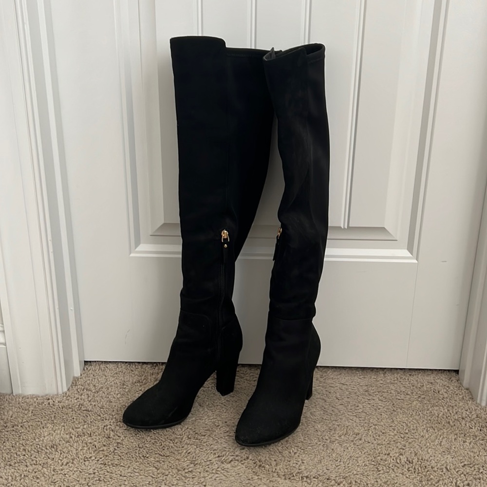Black knee high boots